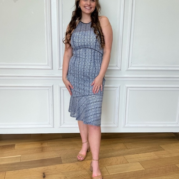 ANTONIO MELANI Dresses & Skirts - Antonio Melani navy blue/white amazing dress!